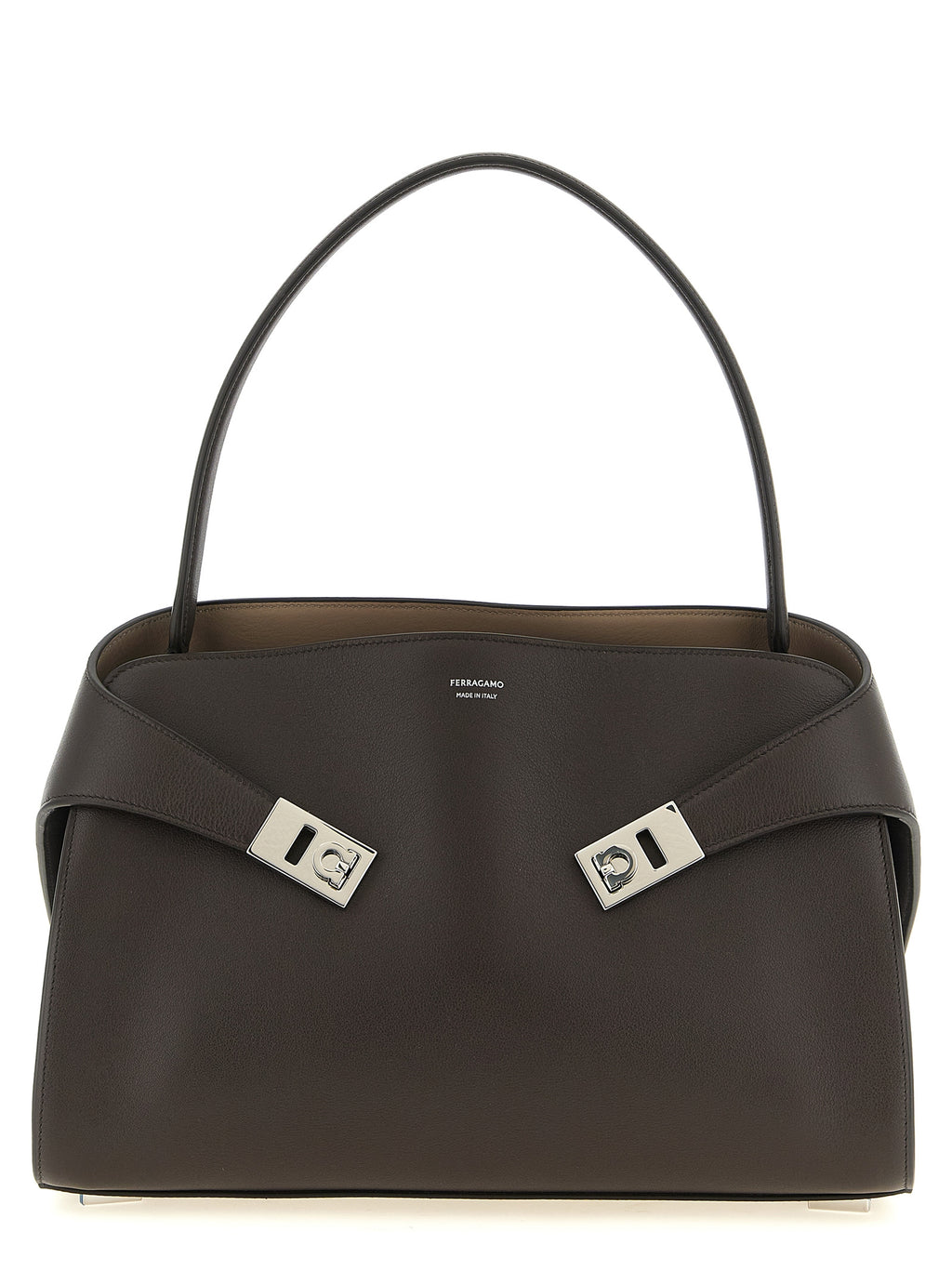 Ferragamo Braunes Kalbsleder Damen Crossbody Tasche