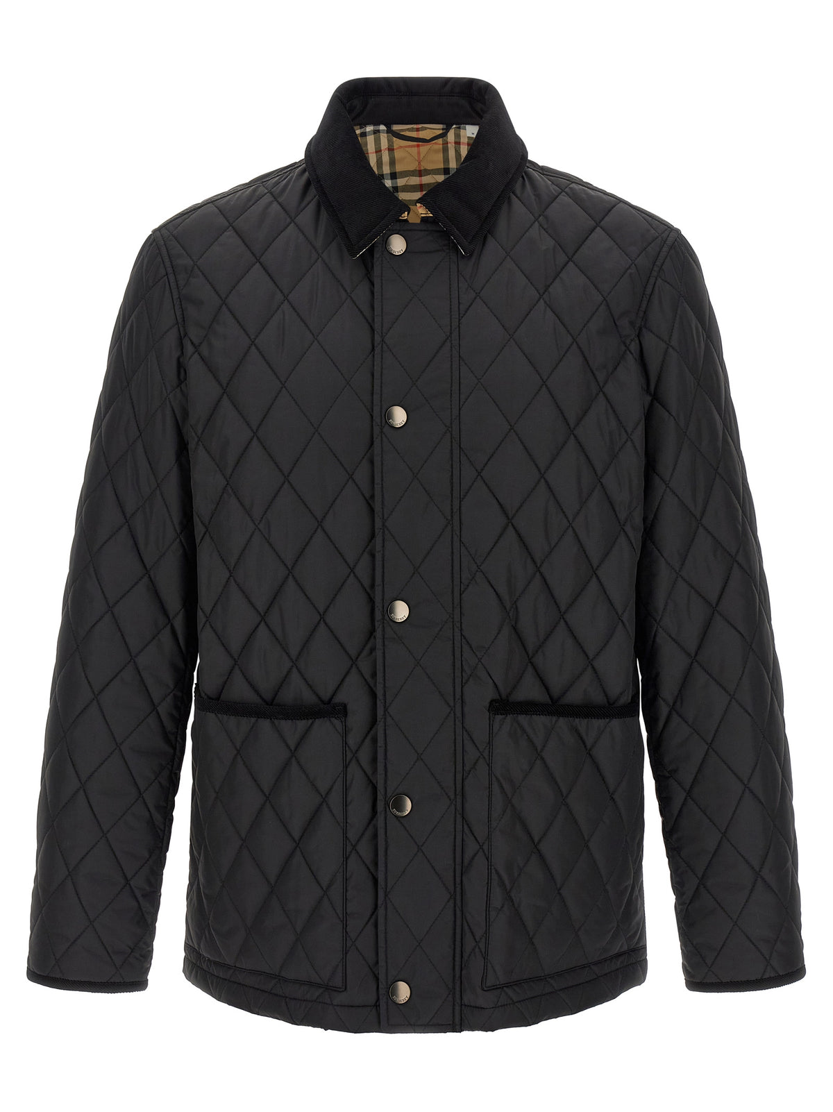 Burberry Schwarze Polyamid-Jacke in voller Länge