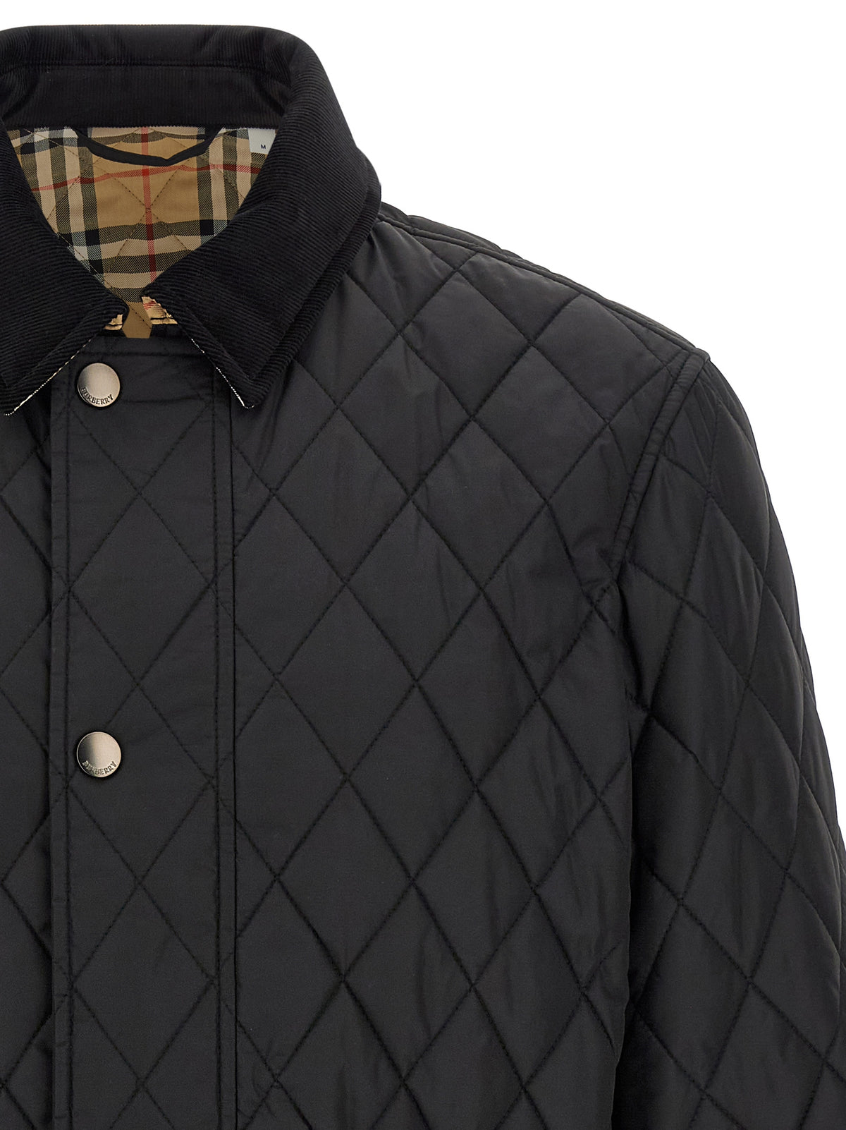 Burberry Schwarze Polyamid-Jacke in voller Länge