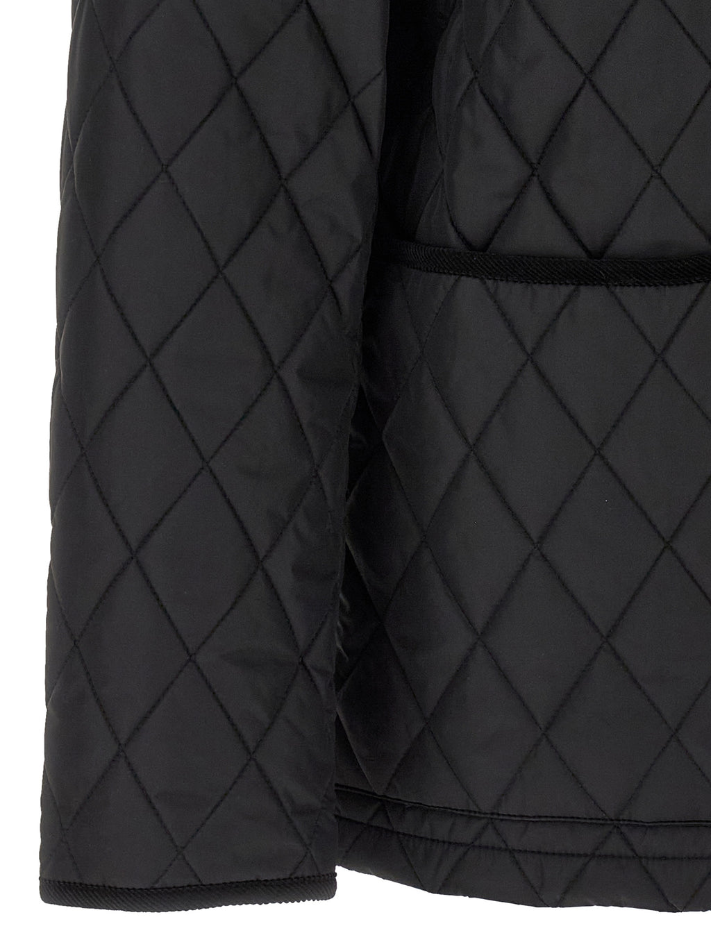 Burberry Schwarze Polyamid-Jacke in voller Länge