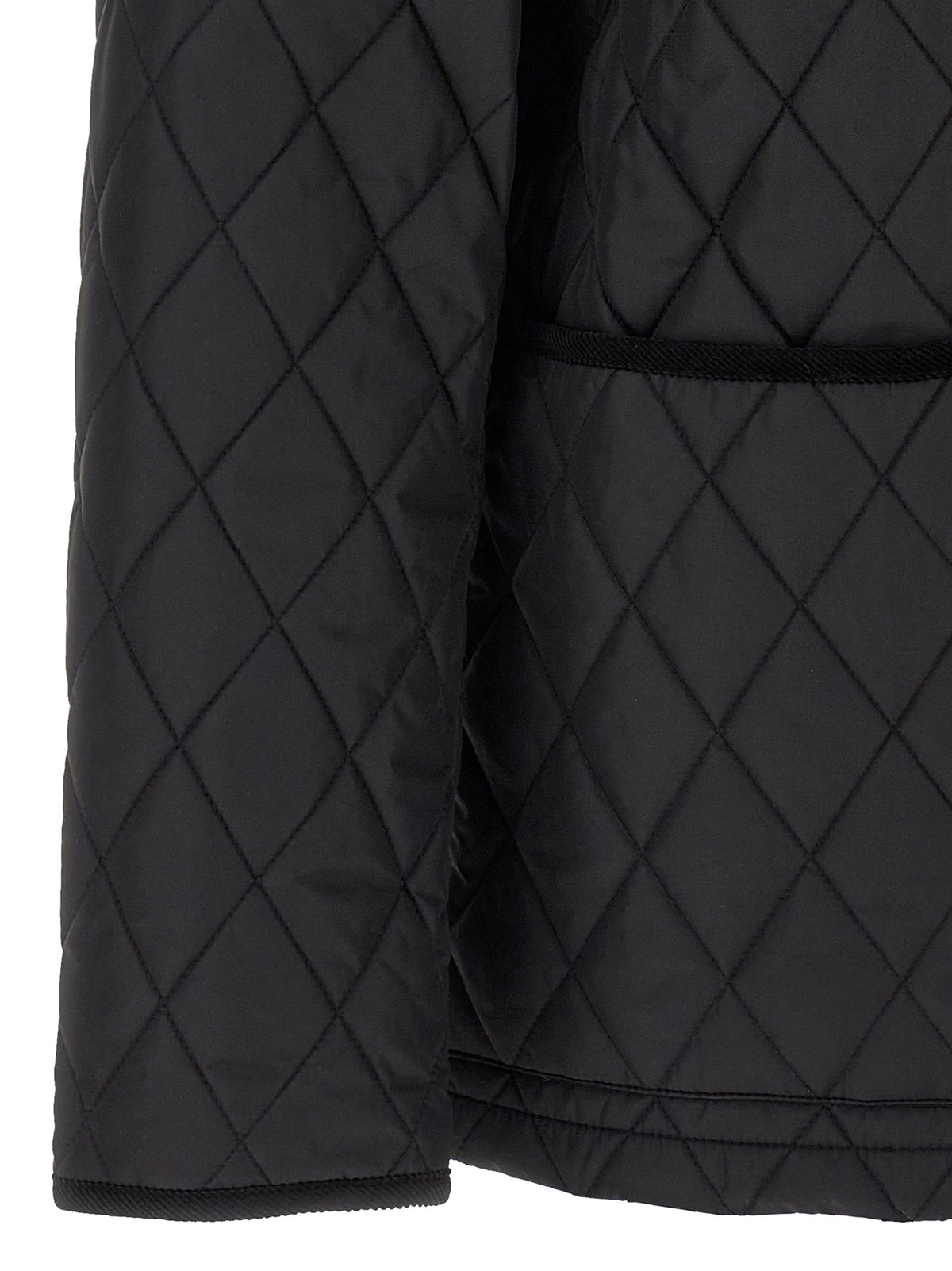 Burberry Schwarze Polyamid-Jacke in voller Länge