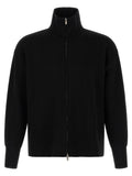 MA'RY'YA Schwarzer Cardigan aus Schurwolle