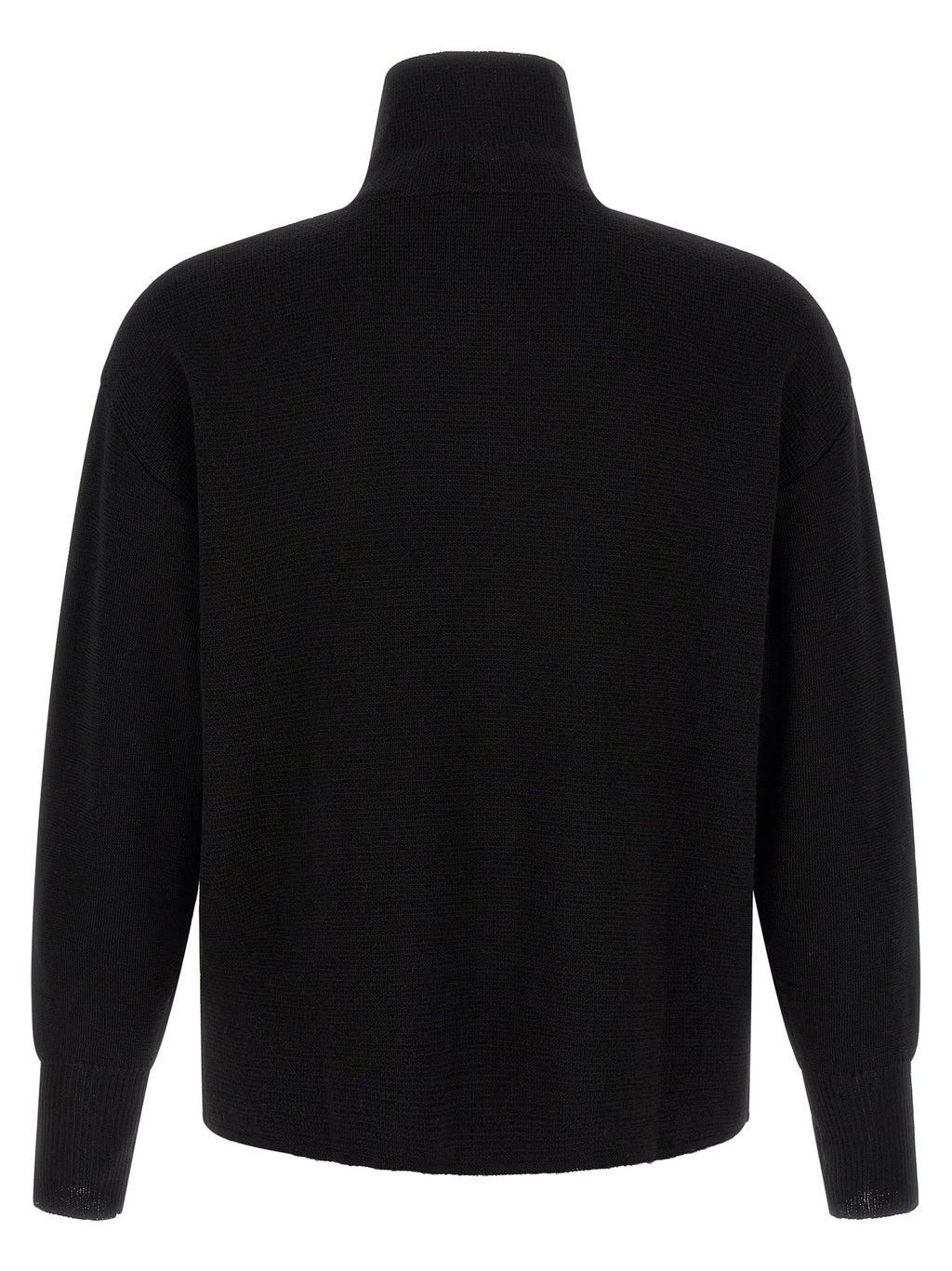 MA'RY'YA Schwarzer Cardigan aus Schurwolle