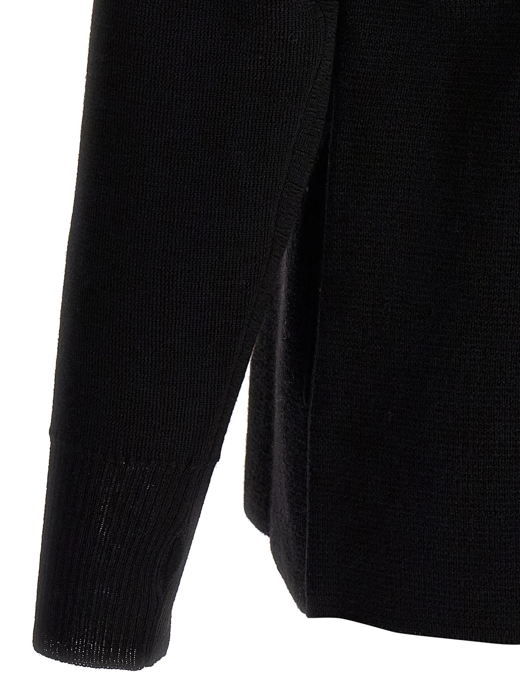 MA'RY'YA Schwarzer Cardigan aus Schurwolle