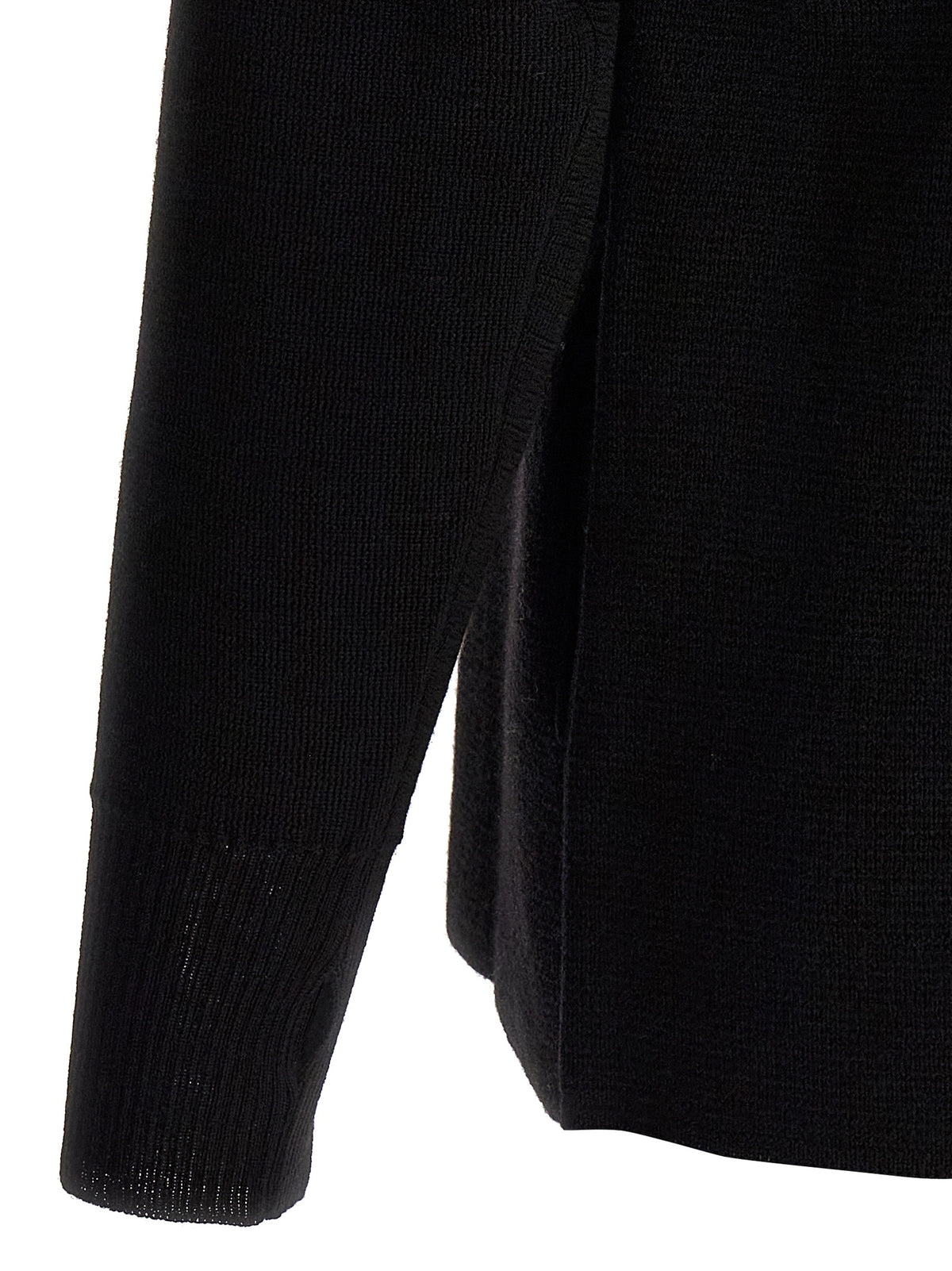 MA'RY'YA Schwarzer Cardigan aus Schurwolle