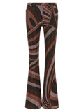 Emilio Pucci Bordeaux Polyamid Schlaghose