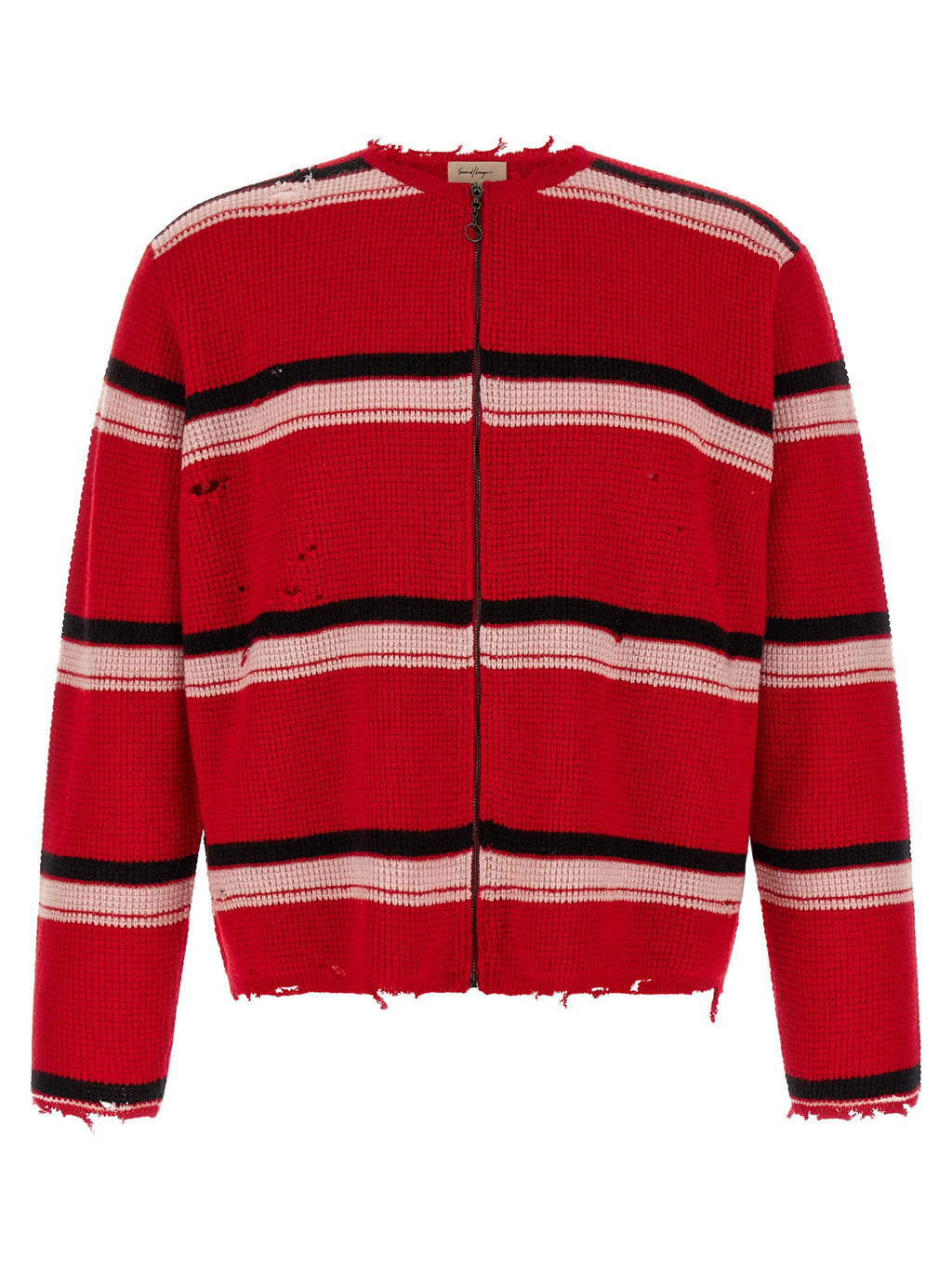 SECOND/LAYER Roter Wollcardigan