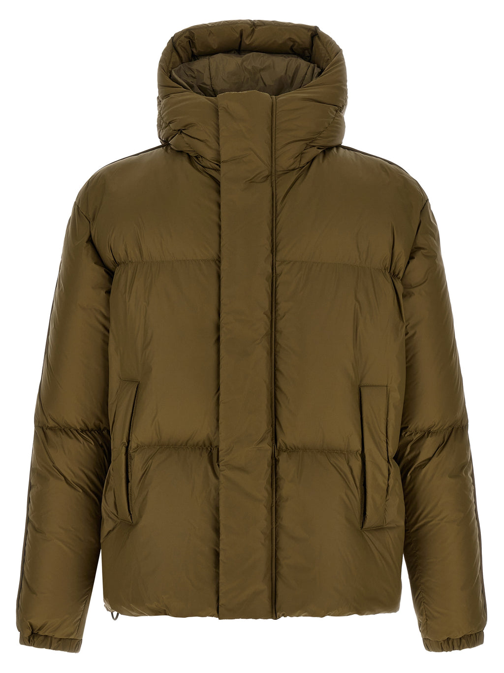 LAMINAR Zweifarbige Polyamid-Steppjacke in voller Länge
