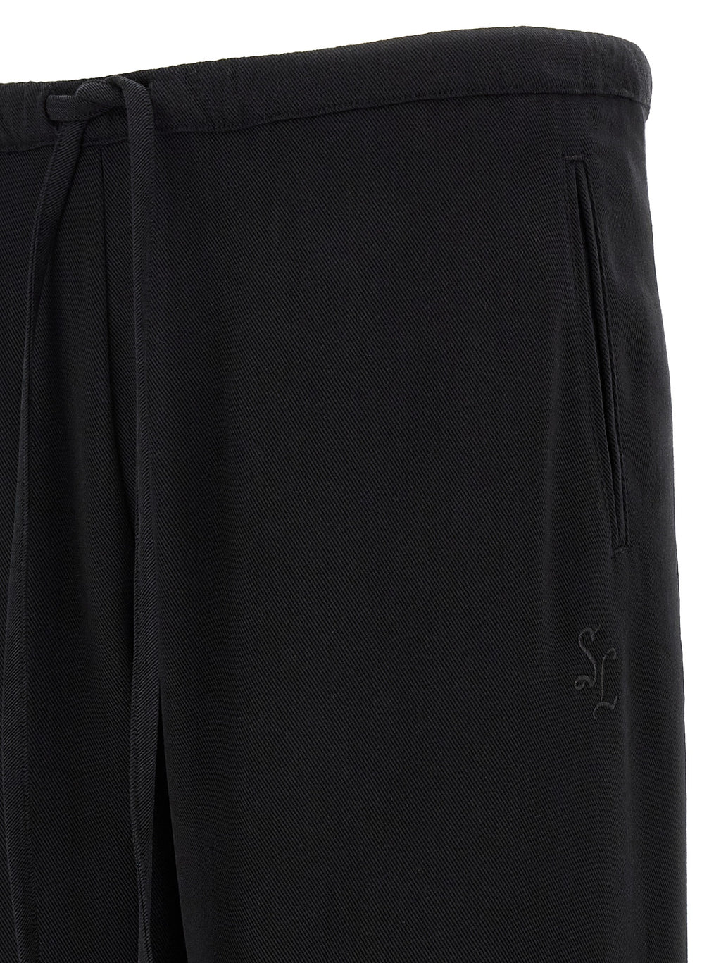 SECOND/LAYER Legere Freizeithose aus Baumwoll-ähnlichem Material in Schwarz