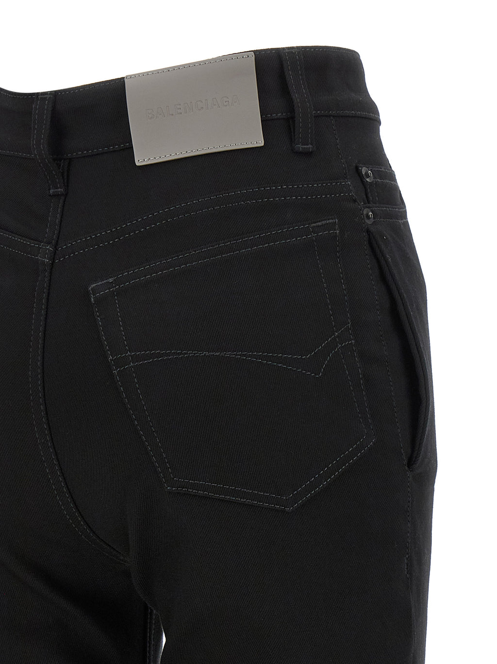 Balenciaga Schwarze High-Waist-Jeans aus Elasthan