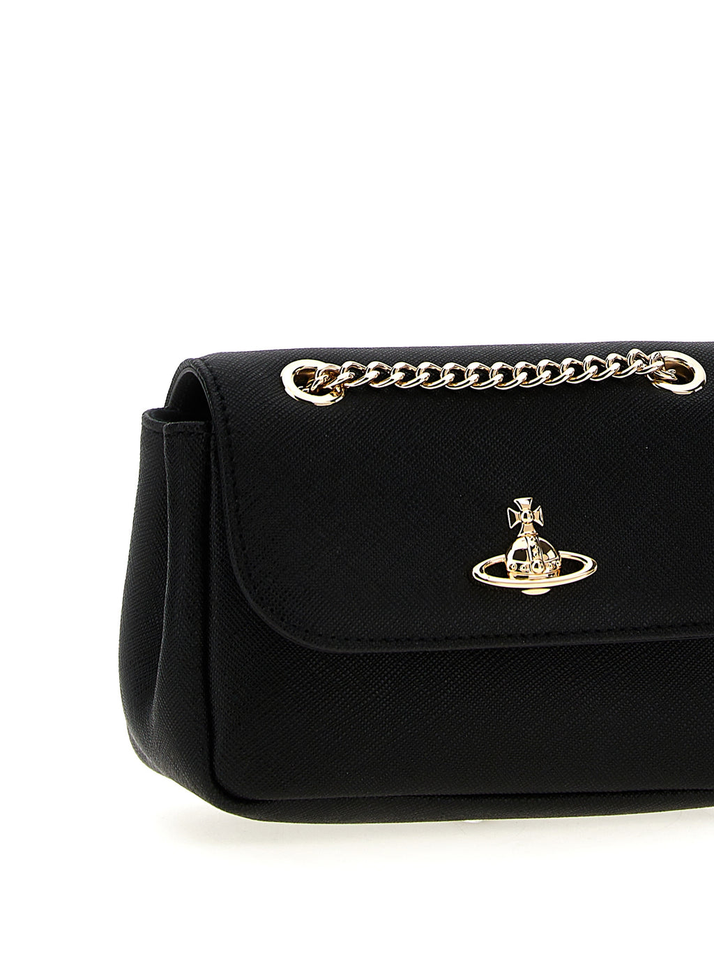 Vivienne Westwood Schwarze Schultertasche aus Rindsleder