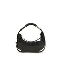 Moschino Schwarze Bos Taurus Kalbsleder Schultertasche