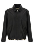 SECOND/LAYER Schwarze Lederjacke aus Kalbsleder