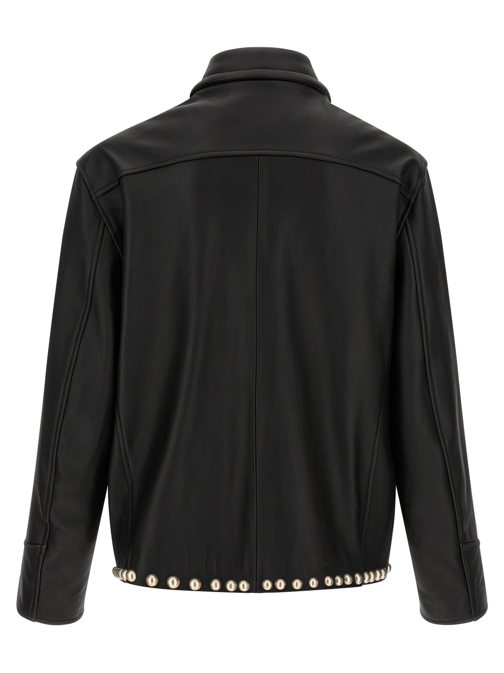 SECOND/LAYER Schwarze Lederjacke aus Kalbsleder
