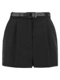 Elisabetta Franchi Schwarze Bermuda-Shorts aus reiner Schurwolle