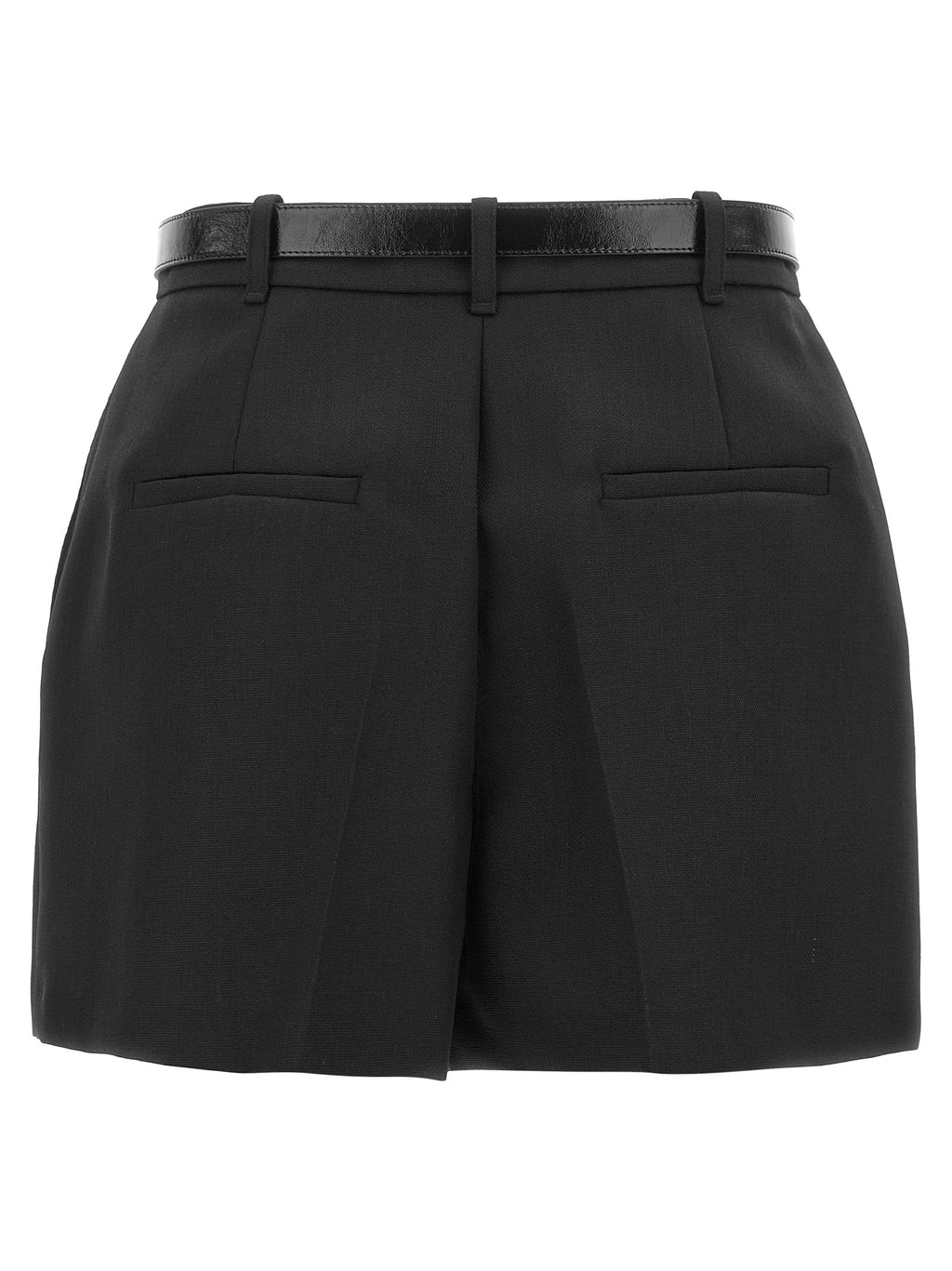 Elisabetta Franchi Schwarze Bermuda-Shorts aus reiner Schurwolle