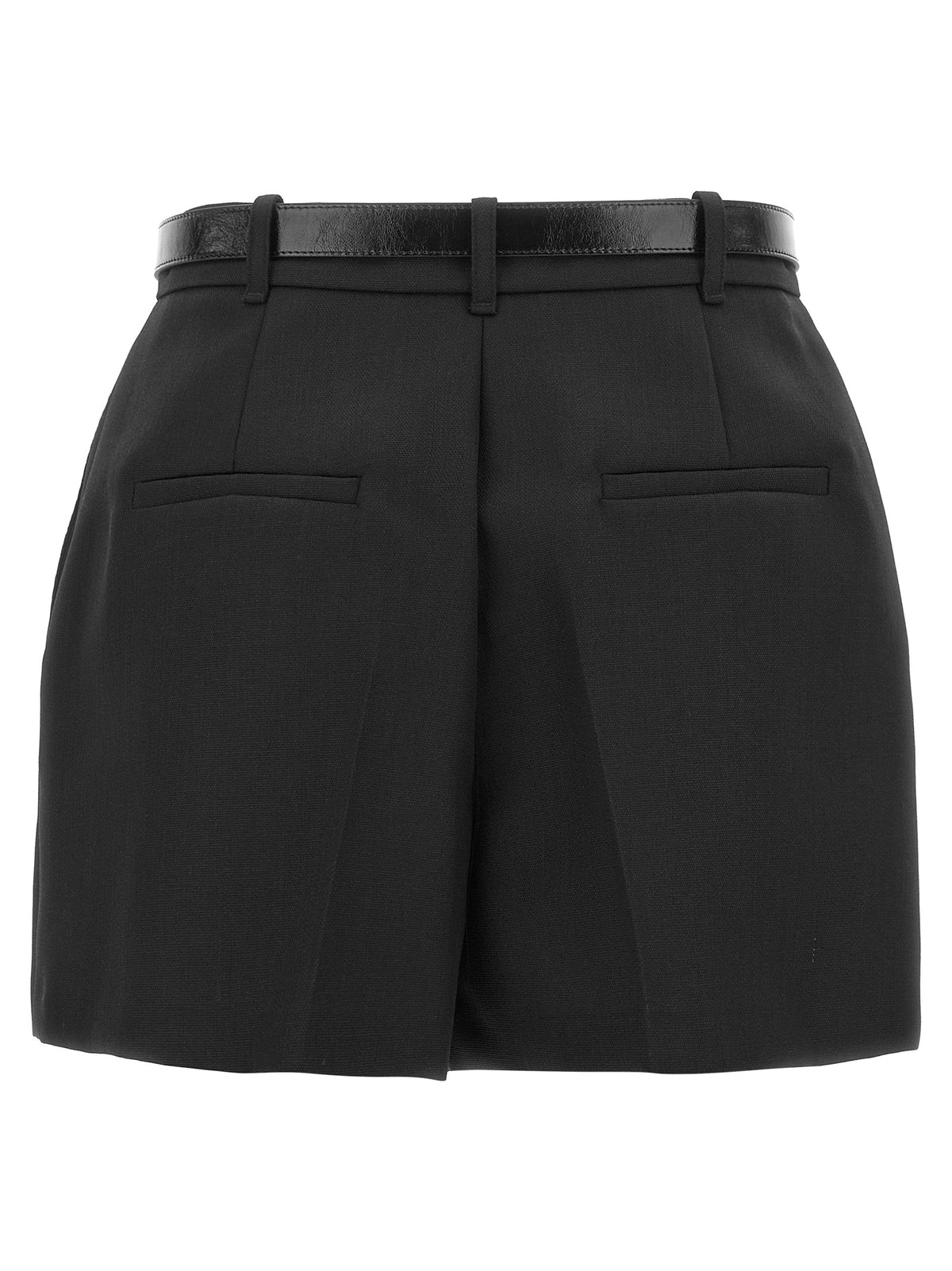 Elisabetta Franchi Schwarze Bermuda-Shorts aus reiner Schurwolle