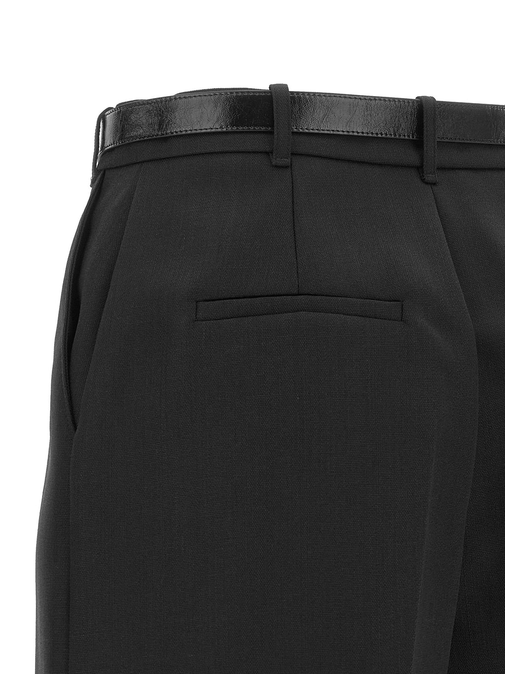 Elisabetta Franchi Schwarze Bermuda-Shorts aus reiner Schurwolle