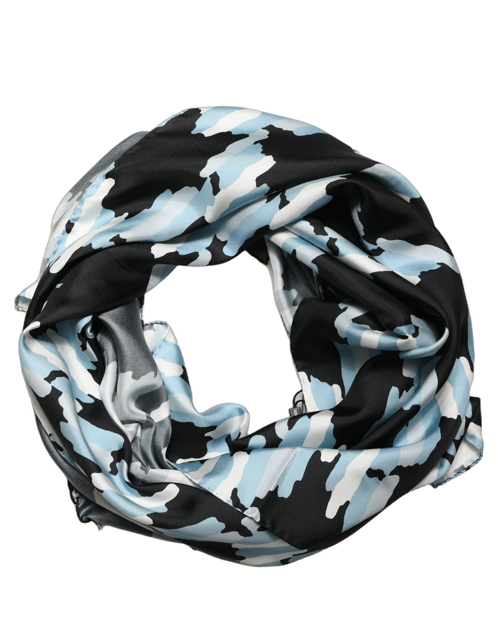 Dolce & Gabbana Abstrakter Seidenschal in Schwarz und Blau