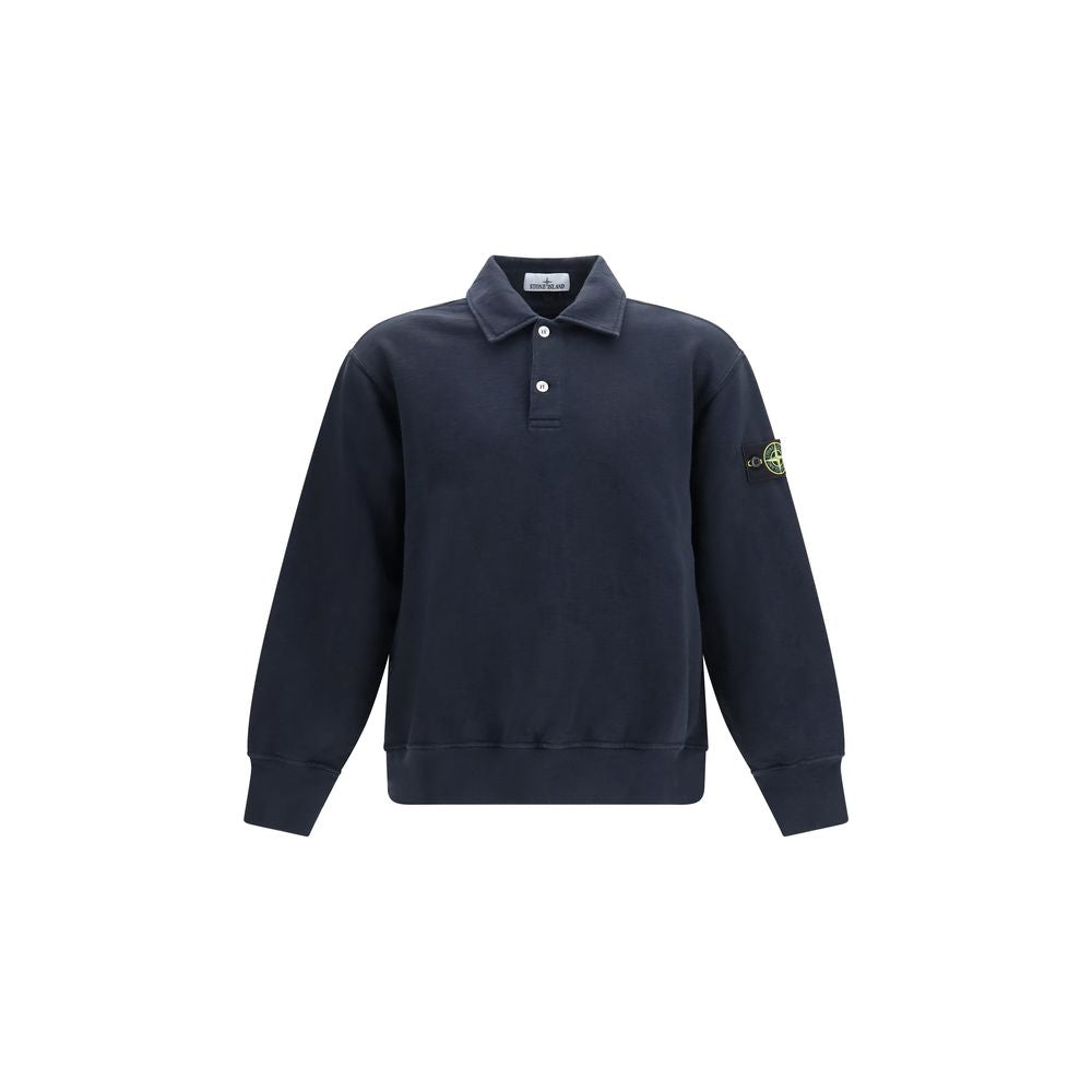Stone Island Blaues Baumwoll-Polohemd