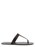 Saint Laurent Braune Kalbsleder-Slipper