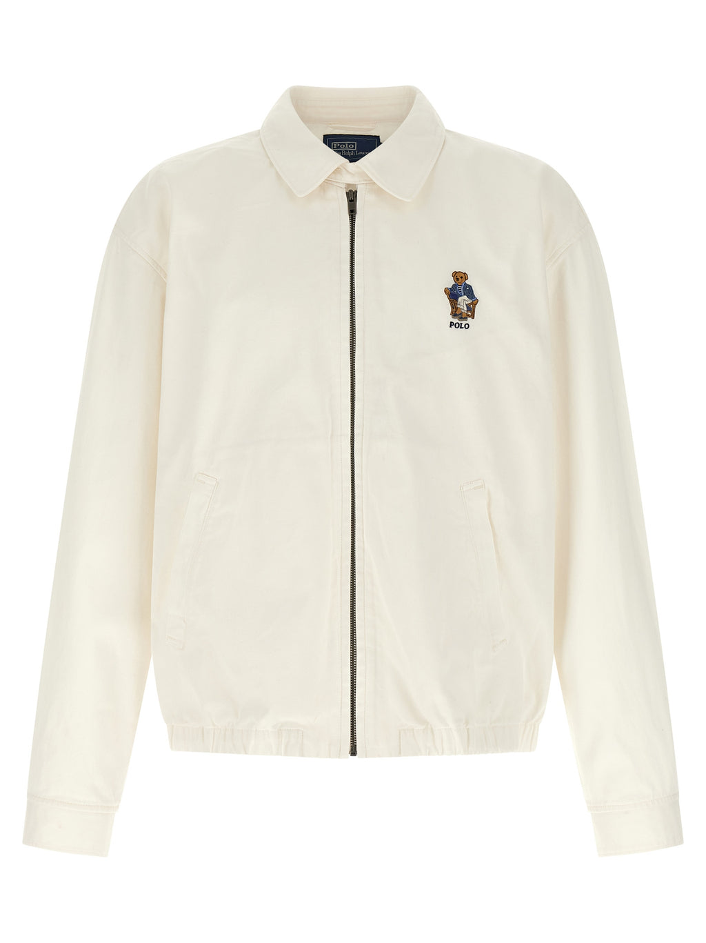 Polo Ralph Lauren Weiße Baumwolljacke in voller Länge