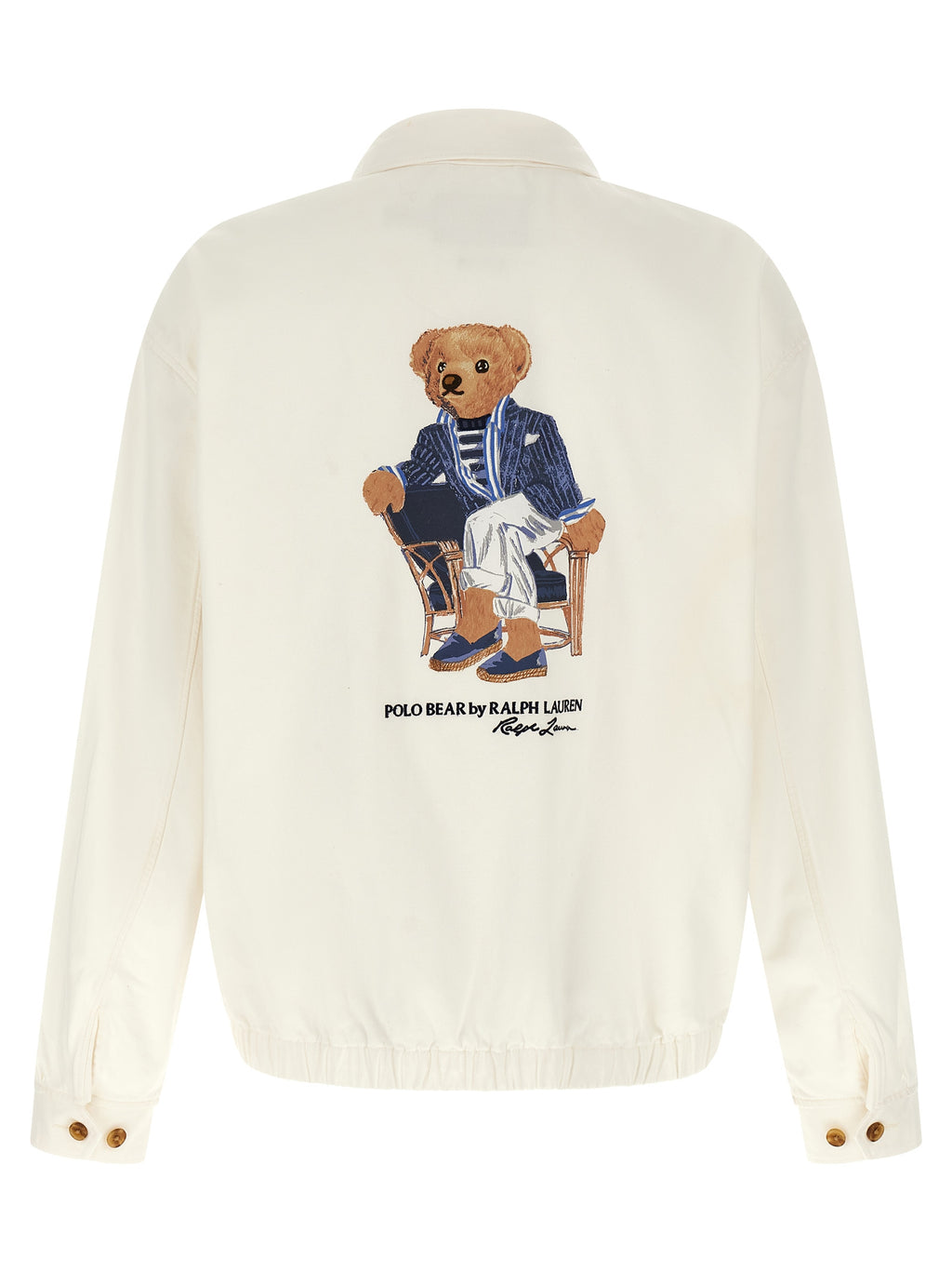 Polo Ralph Lauren Weiße Baumwolljacke in voller Länge