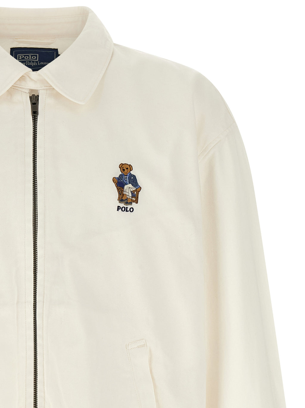 Polo Ralph Lauren Weiße Baumwolljacke in voller Länge