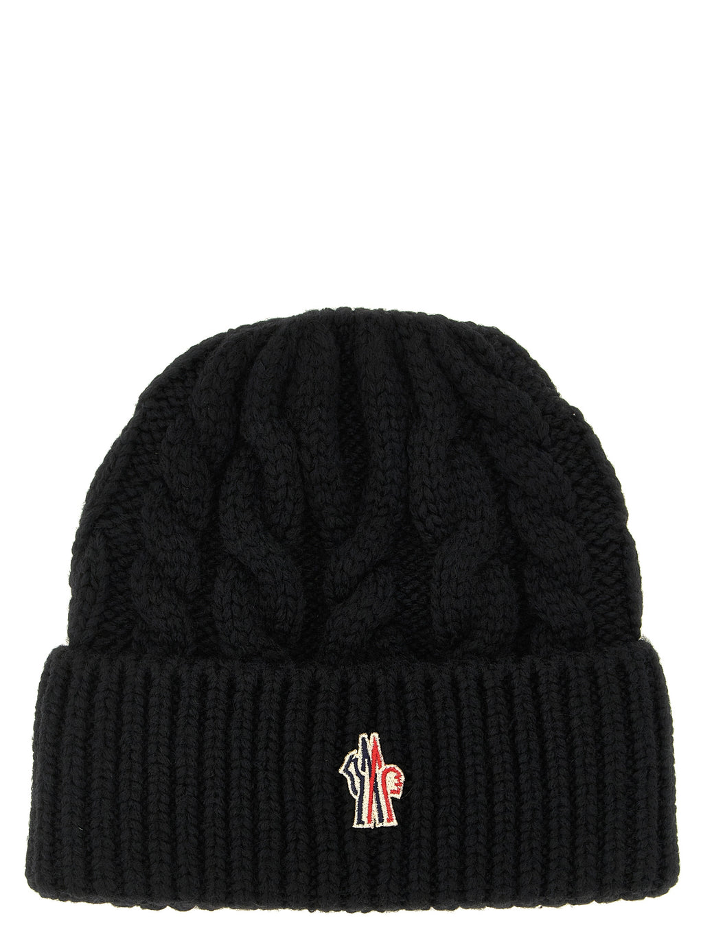 Moncler Grenoble Schwarze Mütze aus reiner Schurwolle