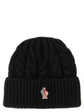 Moncler Grenoble Schwarze Mütze aus reiner Schurwolle