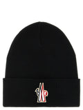Moncler Grenoble Schwarze Mütze aus reiner Schurwolle