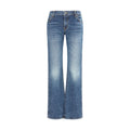 Khaite Blaue Bootcut-Jeans aus Baumwolle