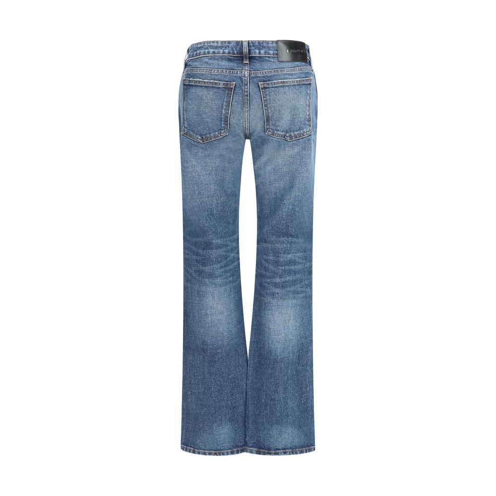 Khaite Blaue Bootcut-Jeans aus Baumwolle