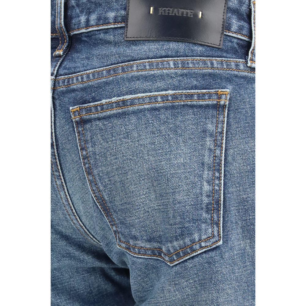 Khaite Blaue Bootcut-Jeans aus Baumwolle