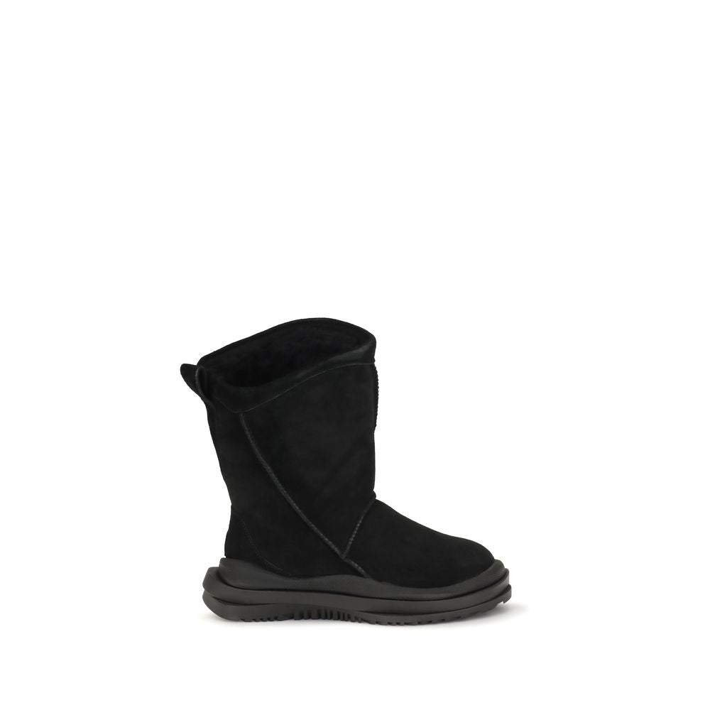UGG Schwarze Wildleder-Flachstiefel