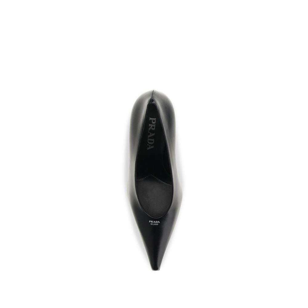 Prada Schwarze Pumps aus Ziegenleder mit hohem Absatz