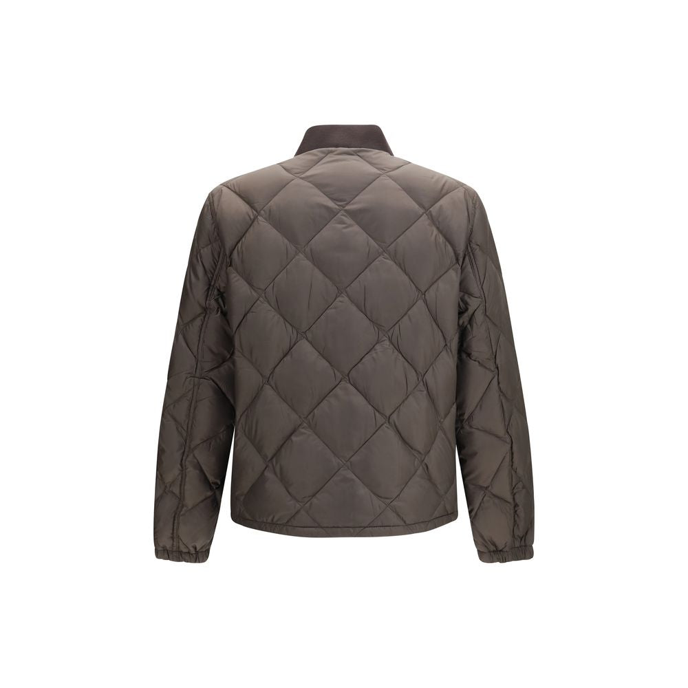 Prada Zweifarbige Steppjacke aus recyceltem Polyester in voller Länge