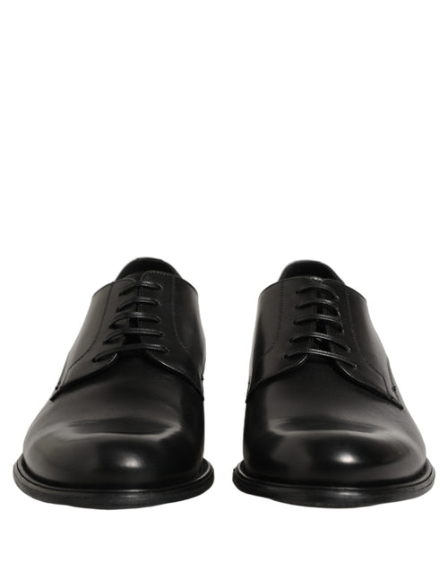 Dolce & Gabbana Schwarze Derby-Schuhe aus Kalbsleder für Herren