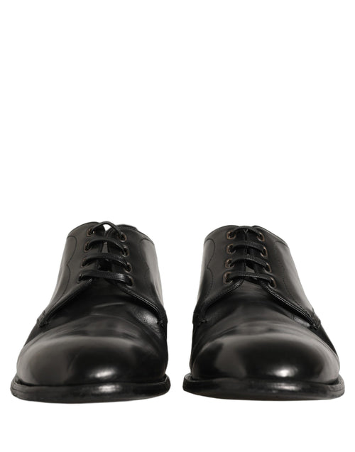 Dolce & Gabbana Schwarze Derby-Schuhe aus Kalbsleder für Herren