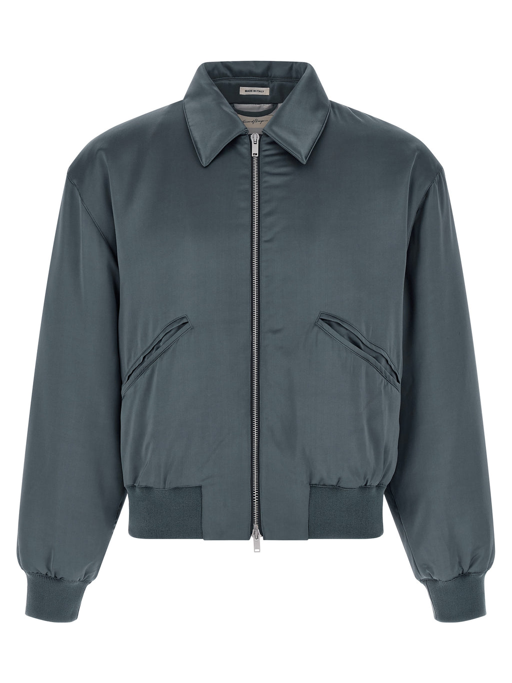 SECOND/LAYER Grauer Bomber aus Viskose