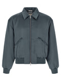 SECOND/LAYER Grauer Bomber aus Viskose