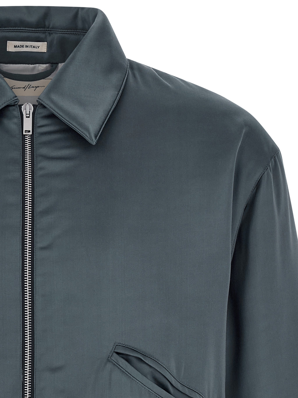 SECOND/LAYER Grauer Bomber aus Viskose