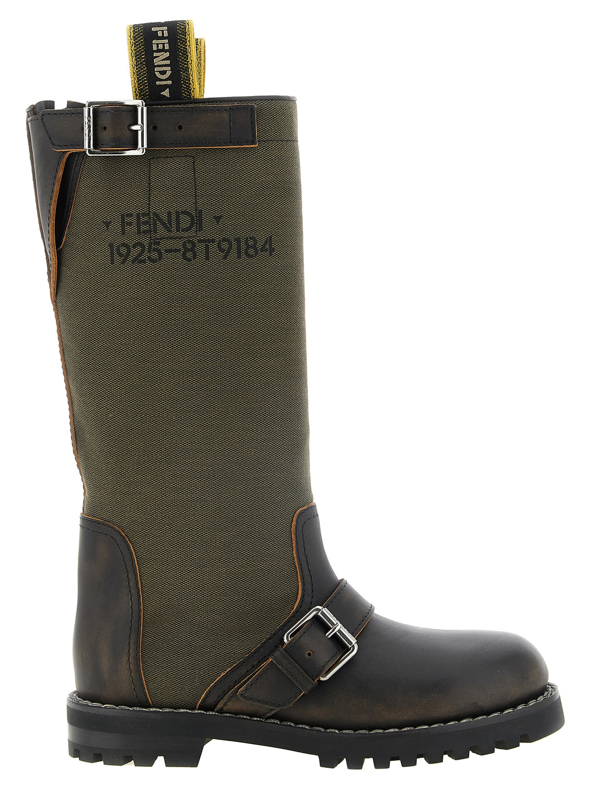 Fendi Overknee-Stiefel aus zweifarbigem Kalbsleder