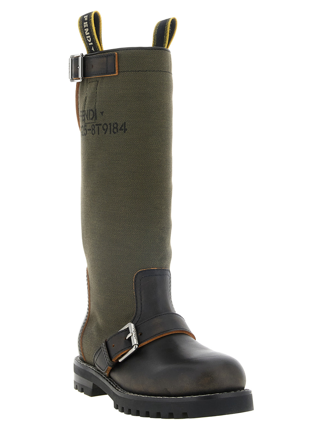 Fendi Overknee-Stiefel aus zweifarbigem Kalbsleder