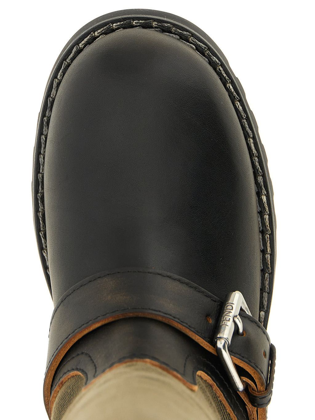 Fendi Overknee-Stiefel aus zweifarbigem Kalbsleder