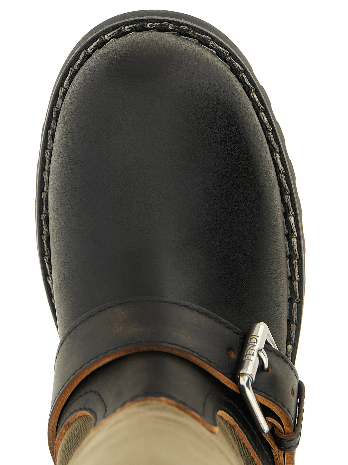 Fendi Overknee-Stiefel aus zweifarbigem Kalbsleder