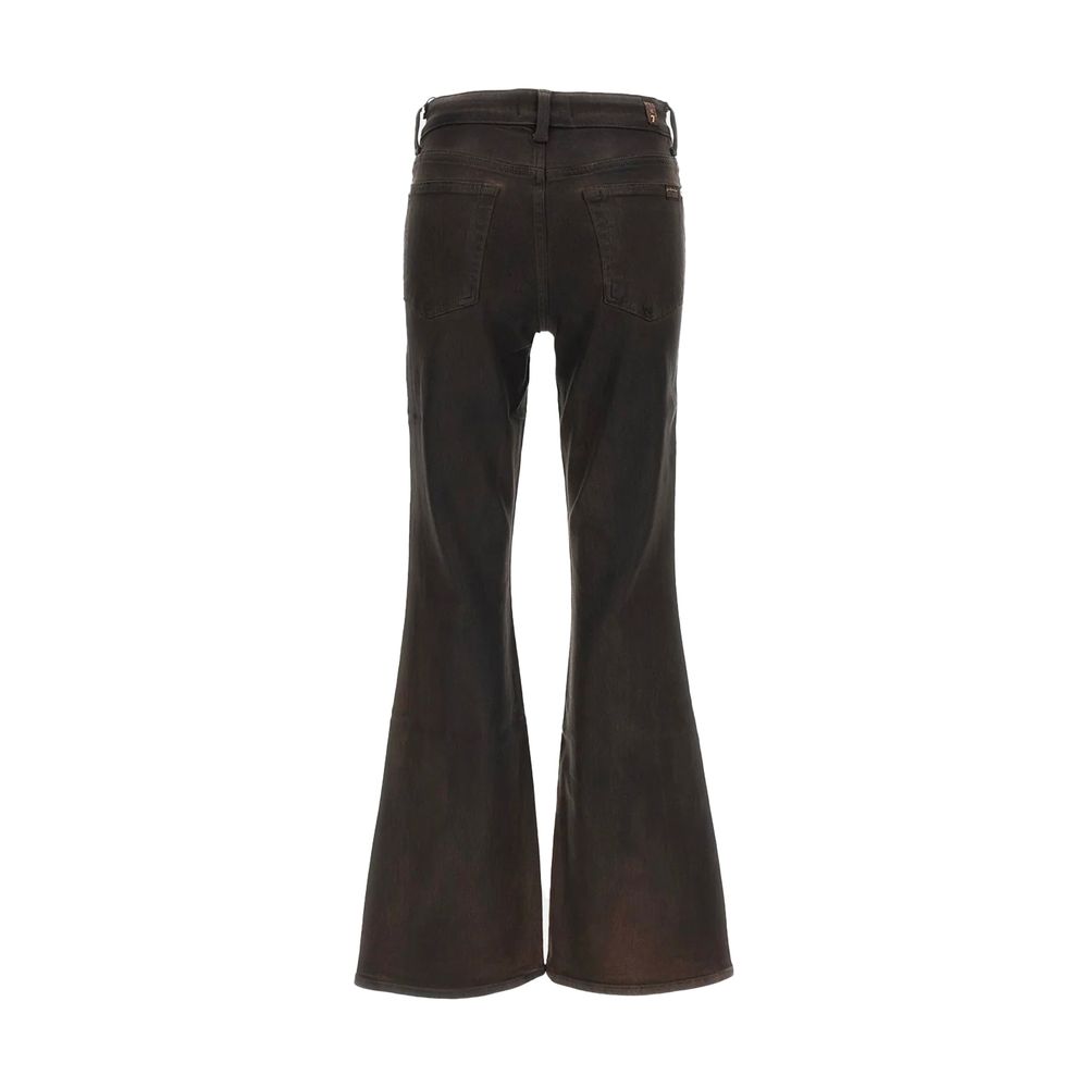 7FOR Schwarze Bootcut-Jeans aus Baumwolle