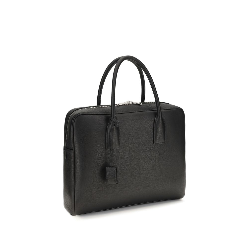 Saint Laurent Schwarze Kalbsleder Bos Taurus Handtasche