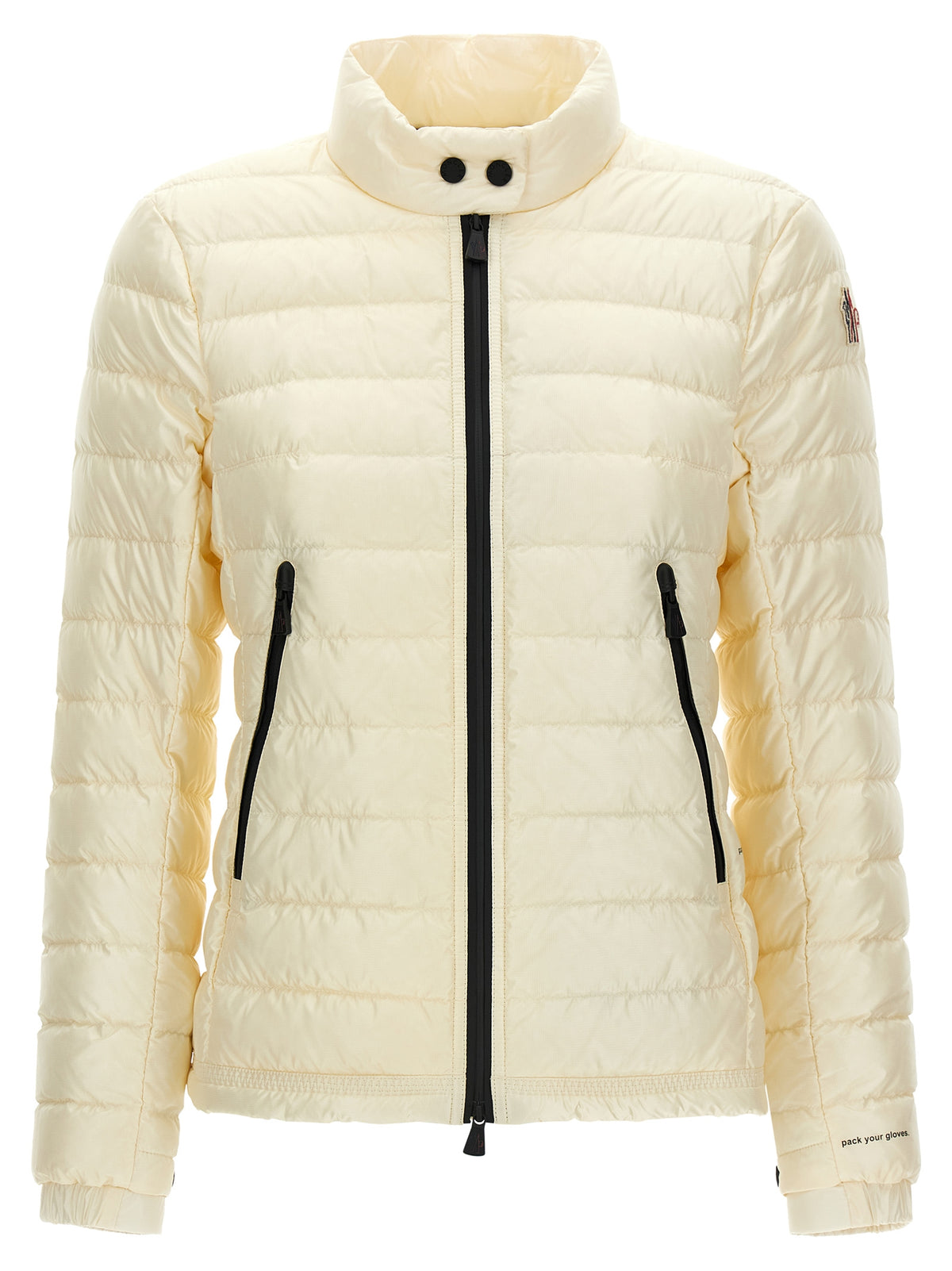 Moncler Grenoble Weiße Polyamid-Jacke in voller Länge