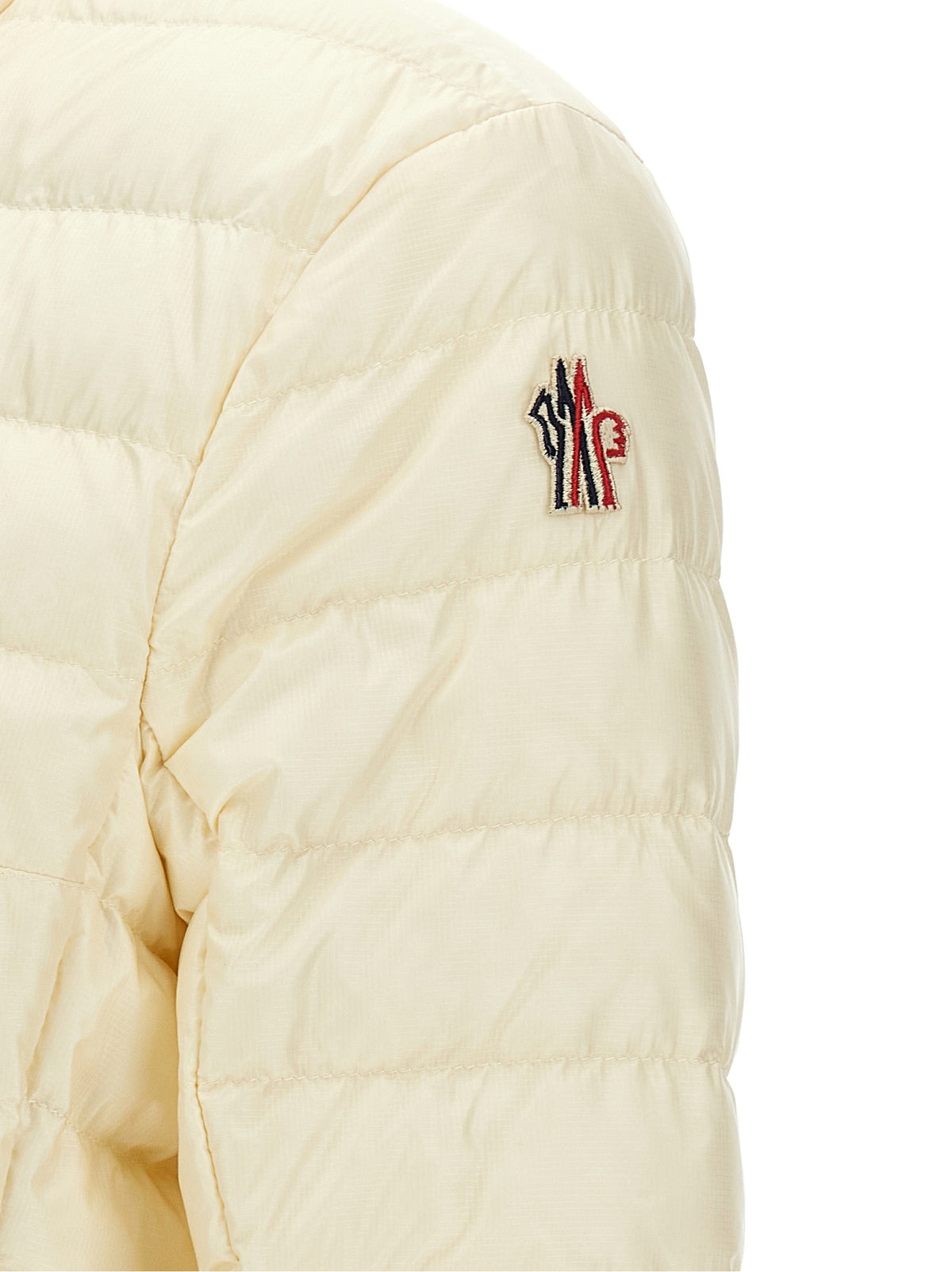 Moncler Grenoble Weiße Polyamid-Jacke in voller Länge